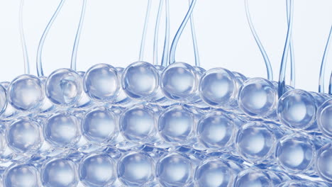 fondo de células de la piel con concepto de cosméticos, renderización en 3d.