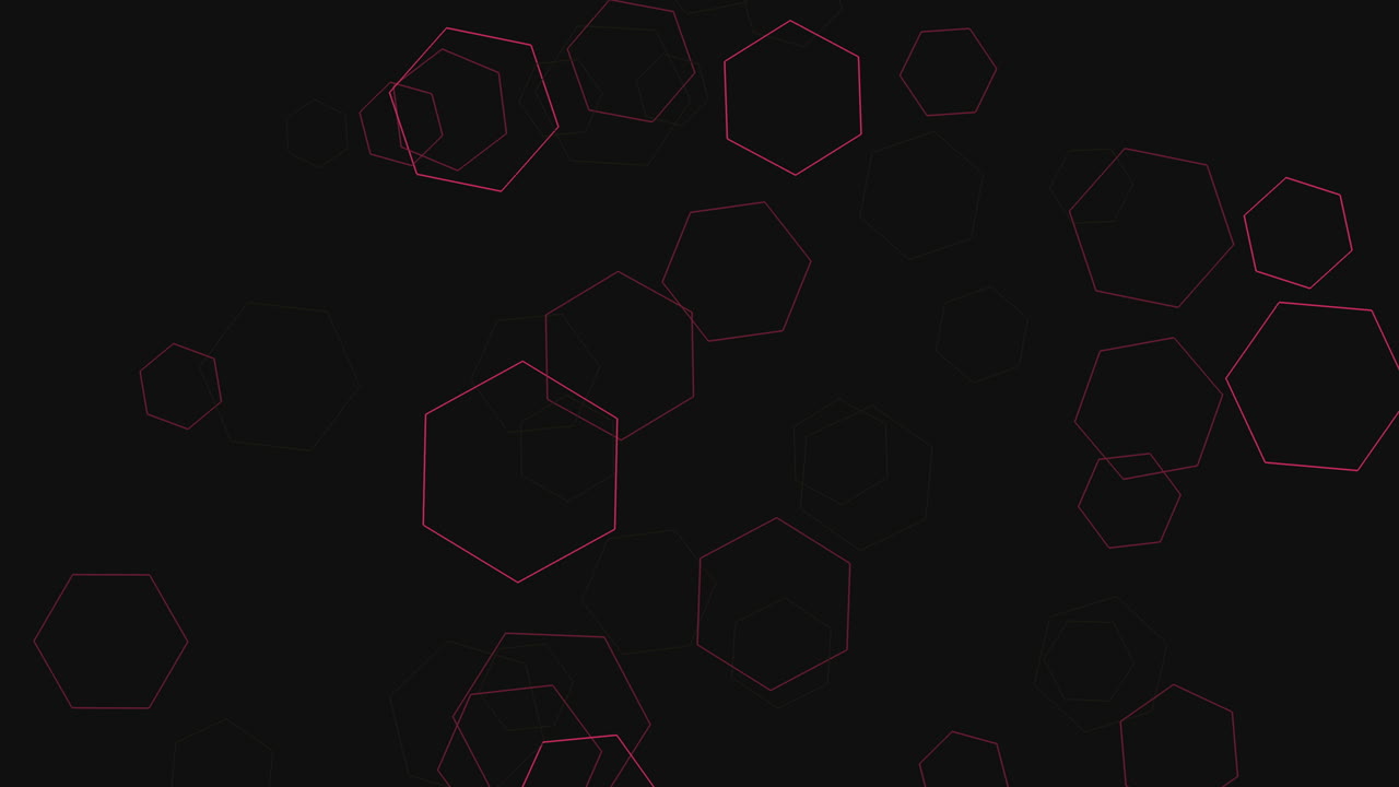 formas hexagonales voladoras en el gradiente negro