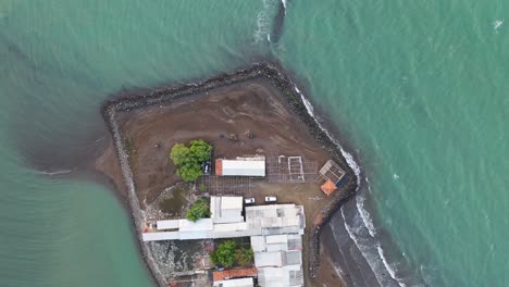 aerial view of coastal village