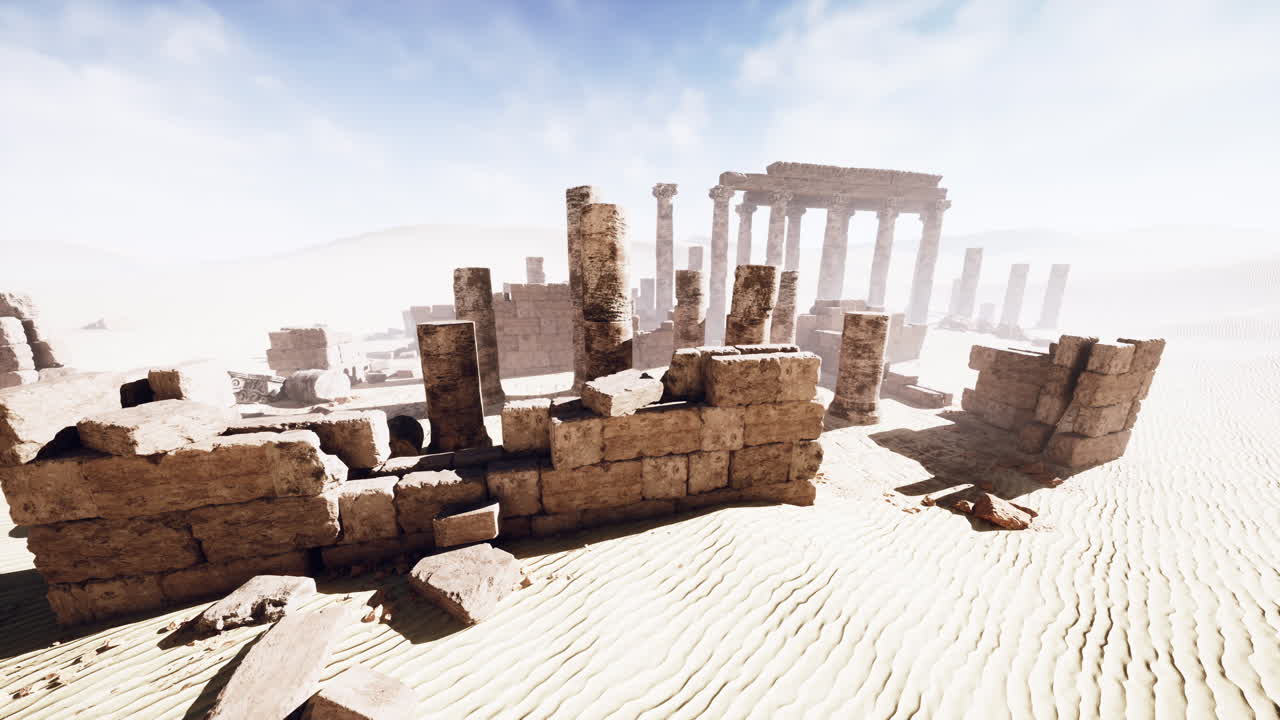 사원 주요 입구 의 기둥 과 동상 들