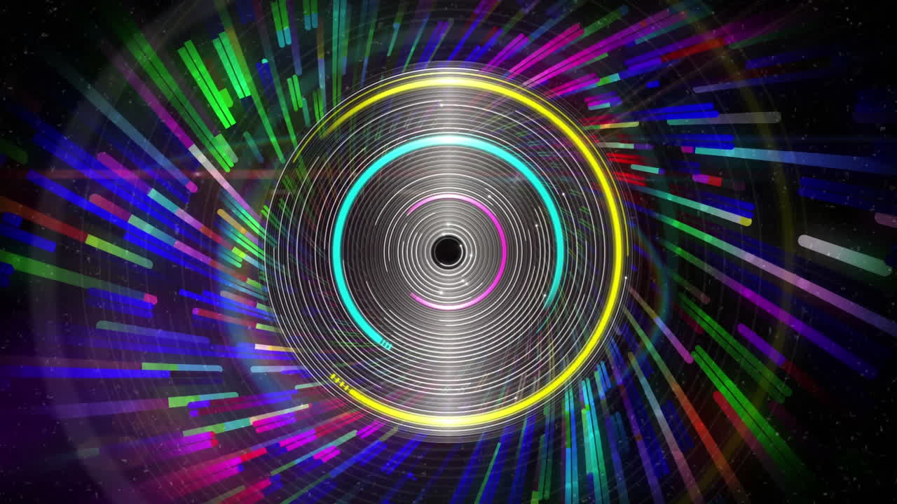 círculos de colores y patrones diagonales