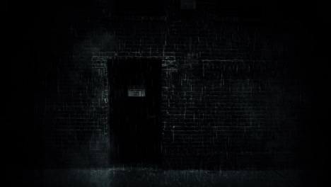 steamy raining urban city brick building background loop at night