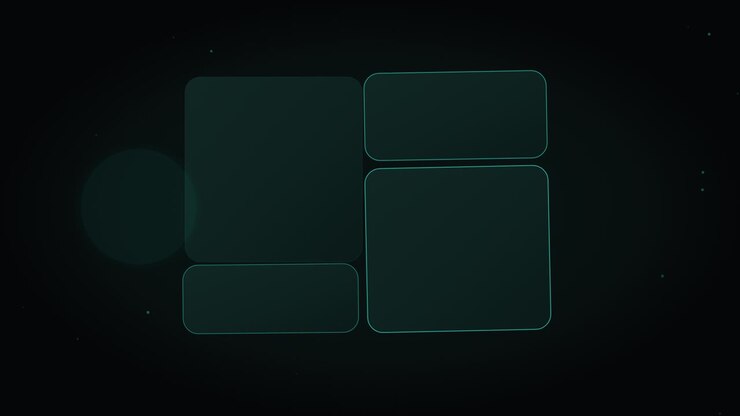 Abstract Digital Interface with Floating Glowing Circular Light