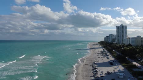 downtown miami and the mid beach section of miami beach on a sunny day