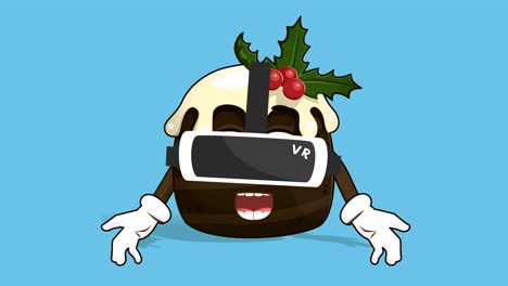 cartoon christmas cake virtual reality with face animation alpha matte