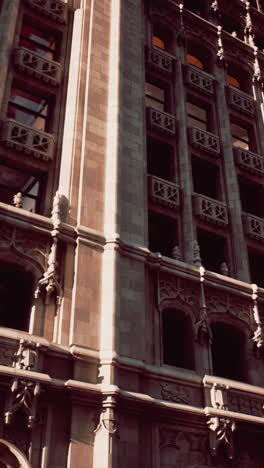 close-up of a modernist building facade