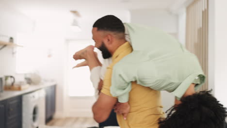 Black-couple,-tv-remote-and-happy-home