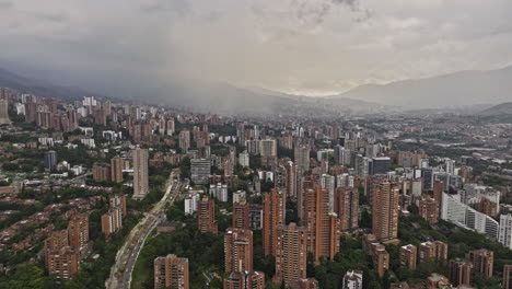 medellin colombia aerial v5 panoramic views drone flyover la florida capturing full cityscape across hillside el poblado, patio bonito and airport views - shot with mavic 3 cine - november 2022