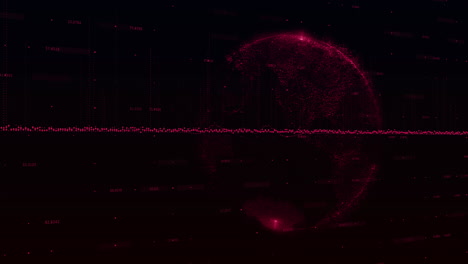gráfico rosa y globo que se mueve contra un fondo negro