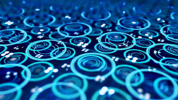 Abstract Futuristic Digital Circles