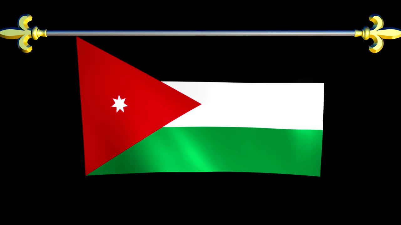 bandera animada de jordania con un gran bucle