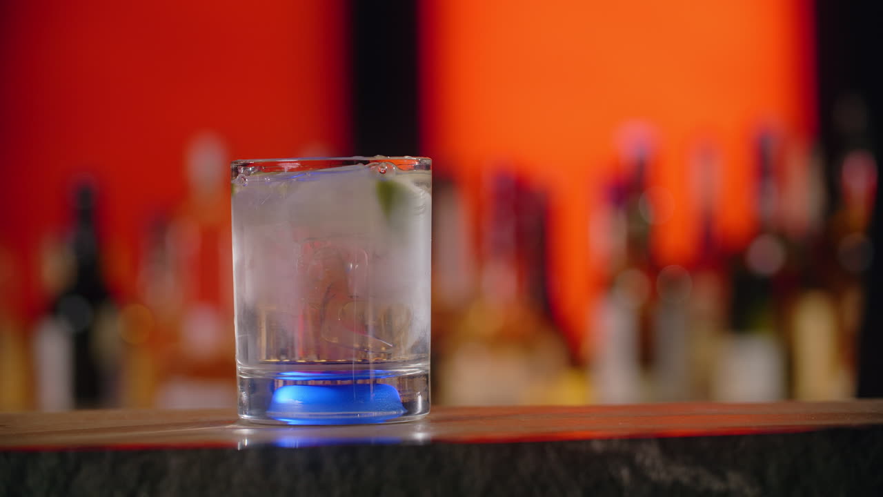 Close-up of a refreshing cocktail on a bar