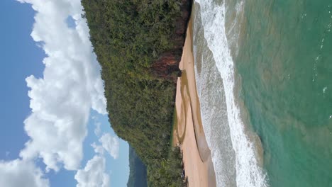 Vertical-shot-of-El-Valle-beach,-Samana,-Dominican-Republic