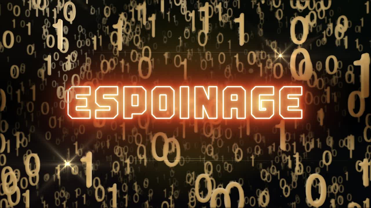 Golden Espionage concept with digital code