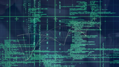 struttura del dna che gira sopra l'elaborazione dei dati contro il primo piano di uno scienziato che tiene in mano un tubo di prova