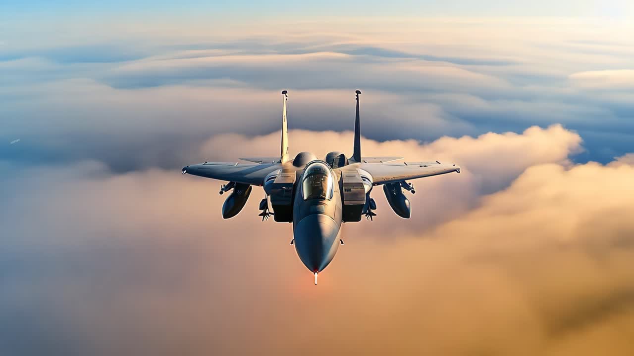 A fighter jet is flying through the sky. The jet is in the air and is very close to the ground