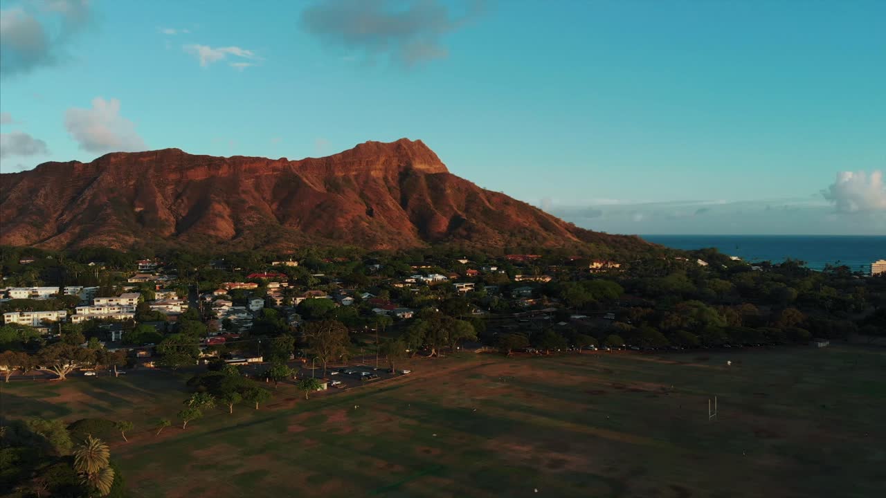 하와이 호놀룰루의 공중 드론 영상