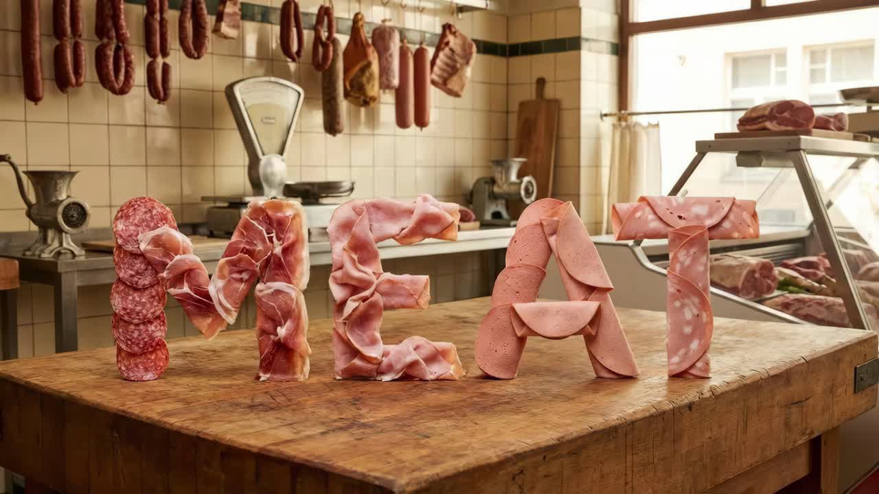A Delicious Display of Meat Art in a Butcher Shop