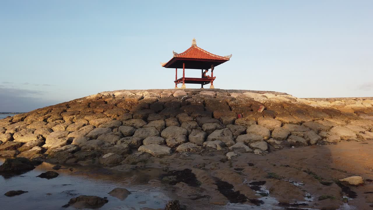 Picturesque Shrine Asian Architecture at Sanur Beach Bali Indonesia Sea Natural Holidays Atmosphere, Denpasar City
