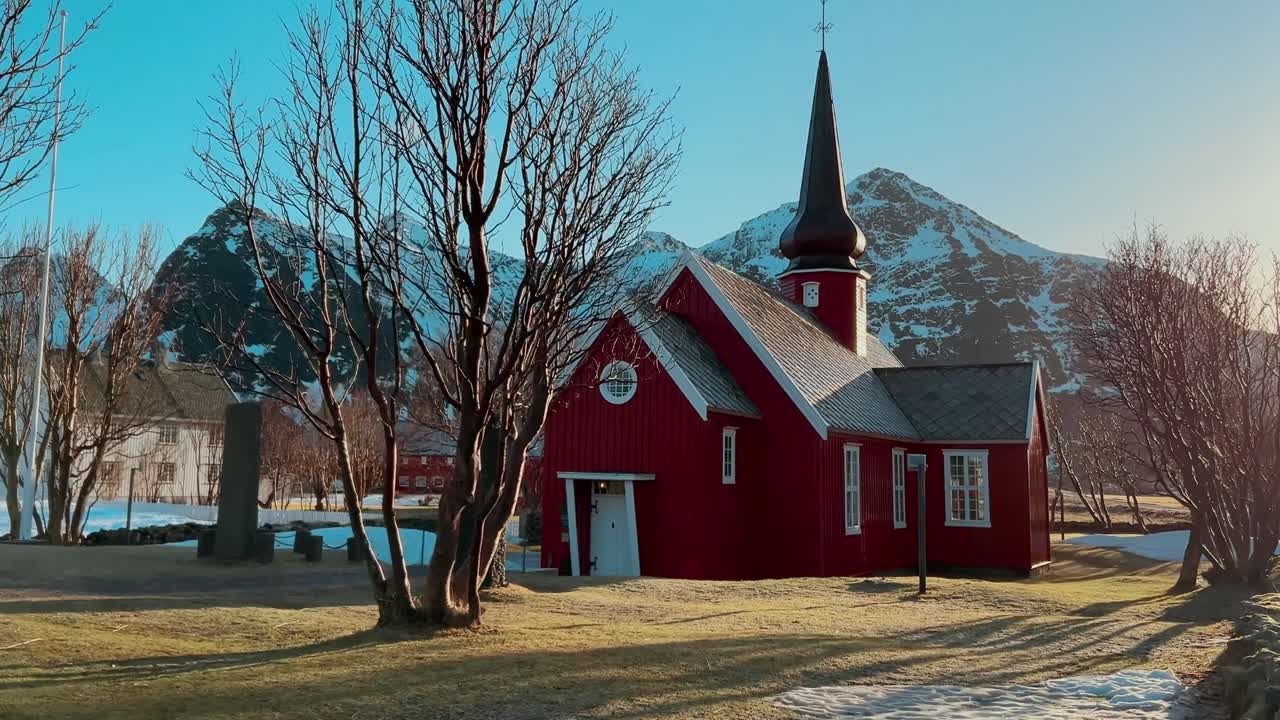 vista aérea de las islas lofoten hermoso paisaje durante el invierno