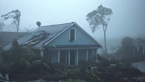 hurricane damage to residential area