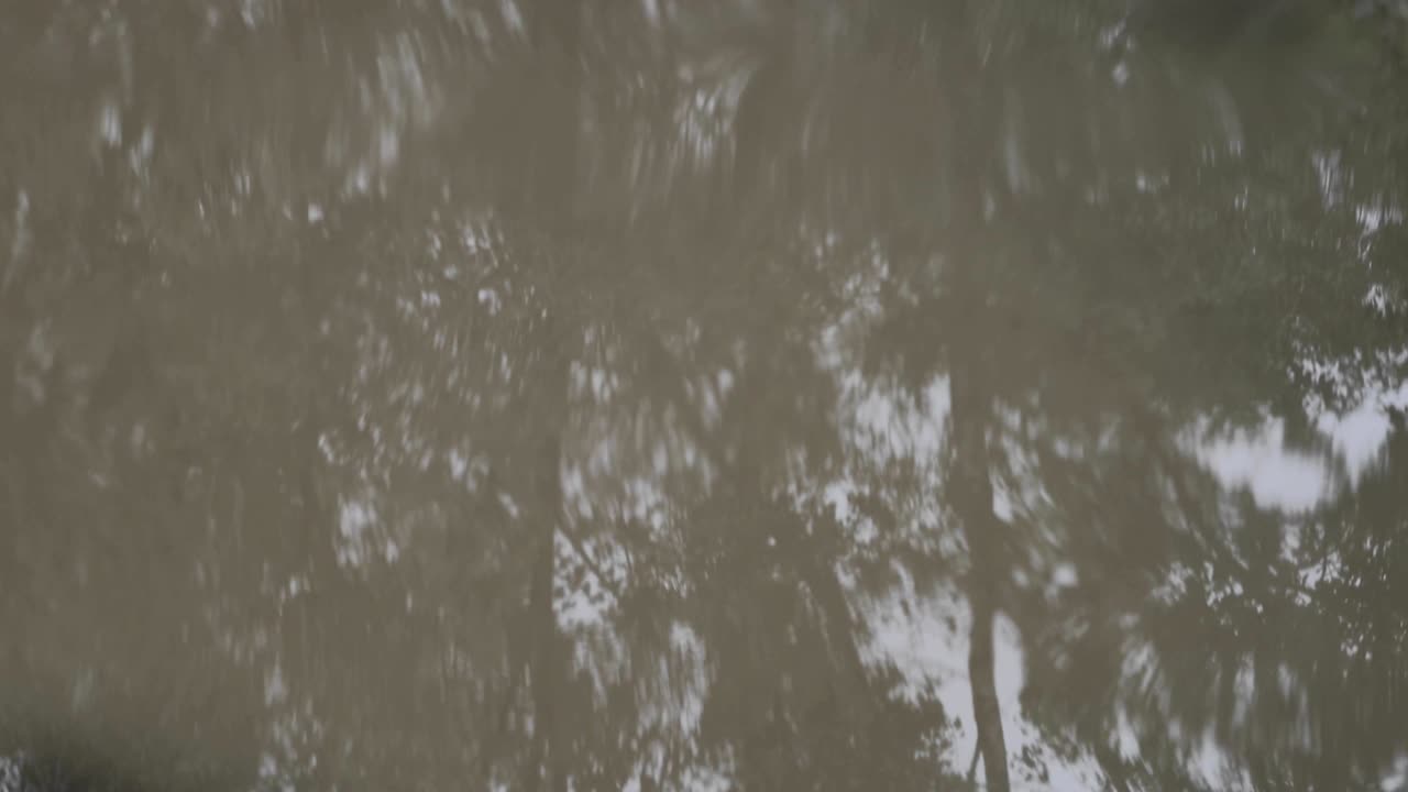 gotas de lluvia en un charco de primer plano