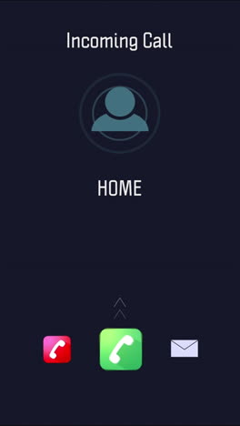 digital mobile ui screen of phone call alert