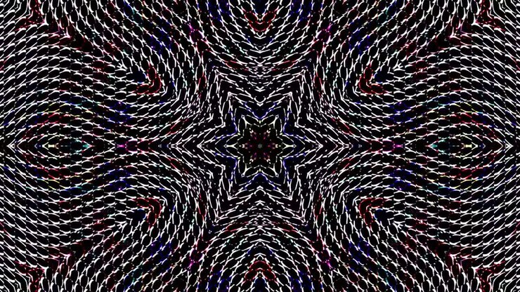 Beautiful abstract kaleidoscope that shines, a radiant light that regulates the subtle movements