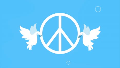 símbolo de paz con palomas volando