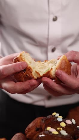 preparando las golosinas de pascua