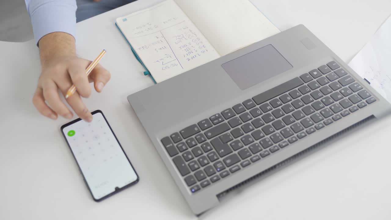 Calculating money, calculating financial values.