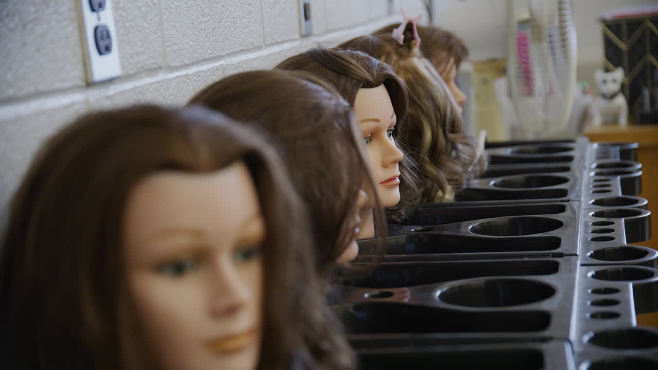 Hairdressing class at high school