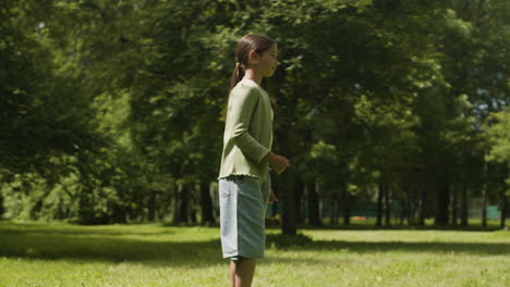 girl playing in the park