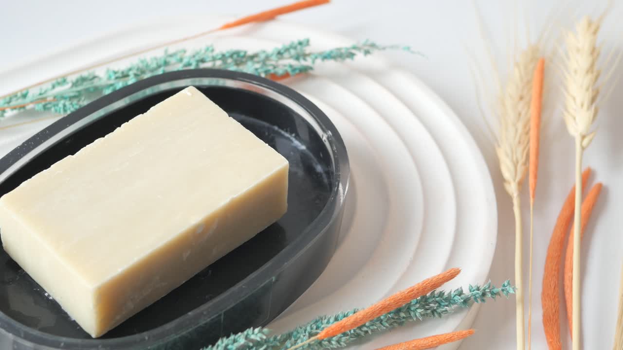 자연 손으로 만든 비누 디스플레이