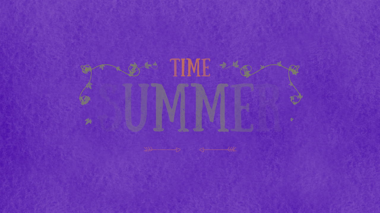 horario de verano con hojas retro y flechas