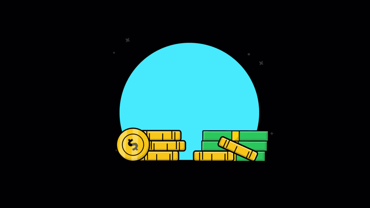 Cartoon Animation of Stacking Coins and Banknotes | Premium Stock Video ...