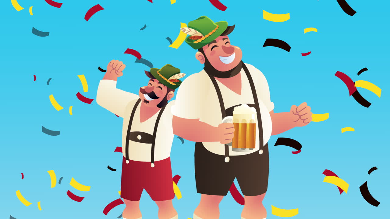 oktoberfest celebration german men drinking beers