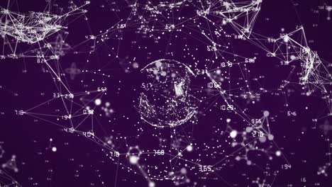 animación de un globo giratorio con conexiones brillantes