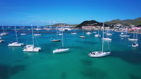 flying between yachts of marigot marina in st