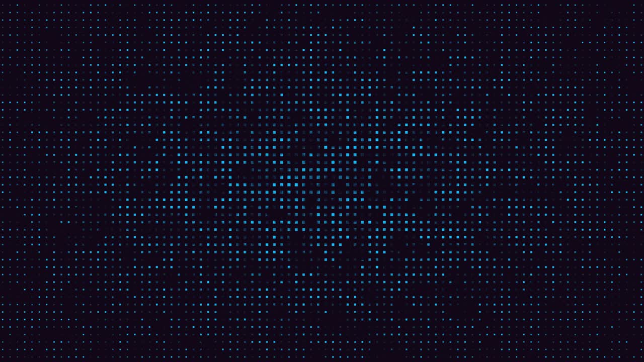 Blue neon pixels in 80s style