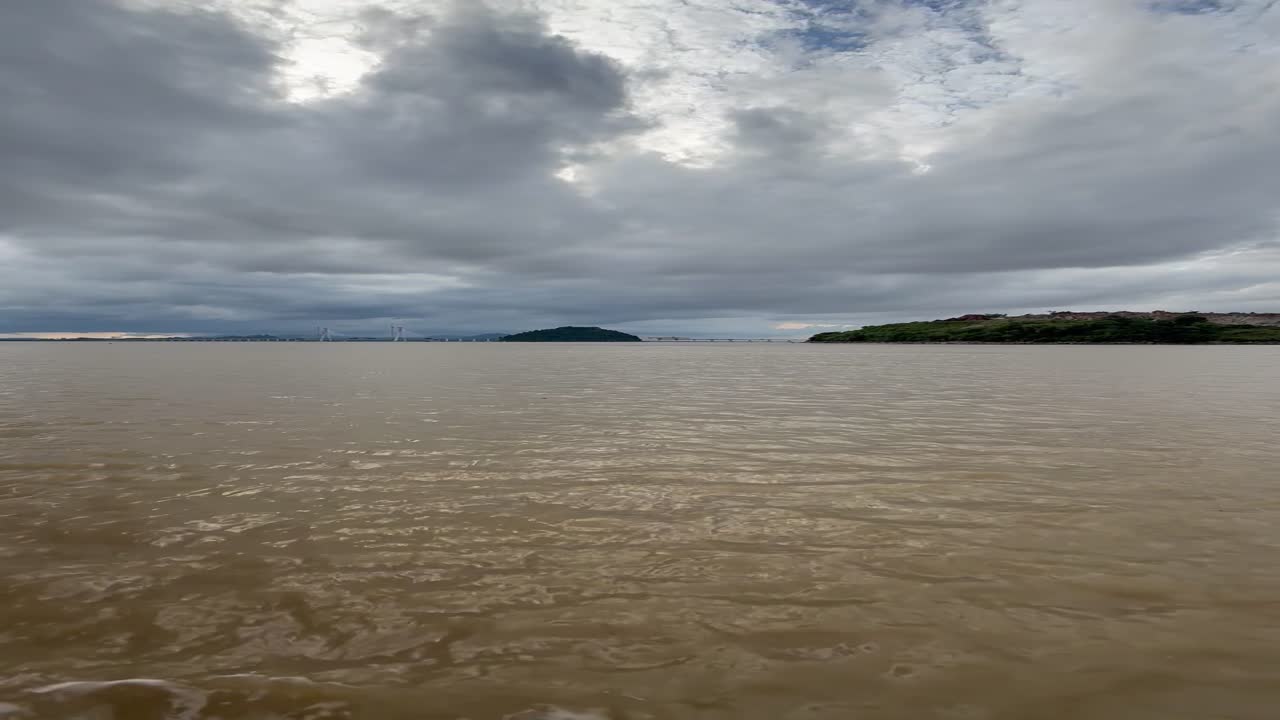 The ferry crosses the Batang Lupar river, connecting Sebuyau and Triso as part of the coastal road route often used as a shortcut between Kuching and areas like Sarikei or Sibu