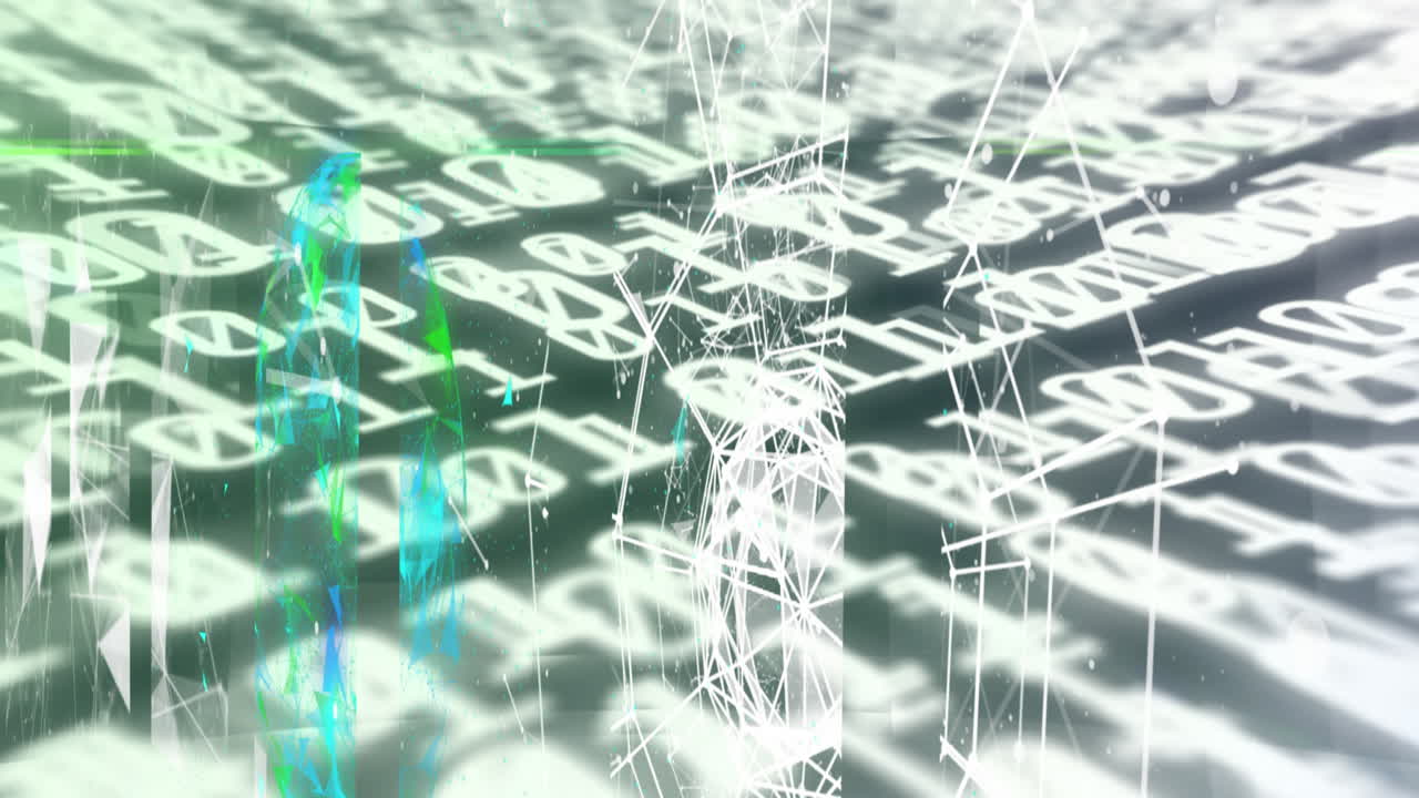 연결 네트워크를 통해 변하는 바이너리 코딩 숫자의 애니메이션