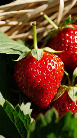 fresh strawberries in a basket