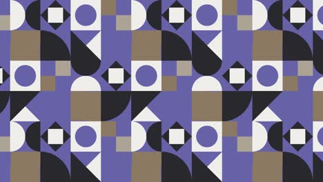 modello geometrico multicolore con elementi molto peri violetti. piastrelle casuali in mosaico animato astratto. sfondo motion graphic in un design piatto retro