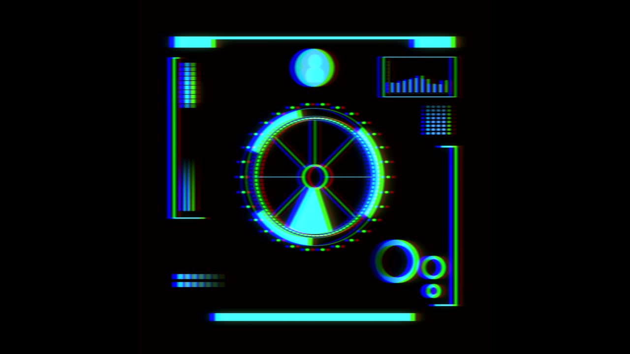 Mechanisms in action on the black background.