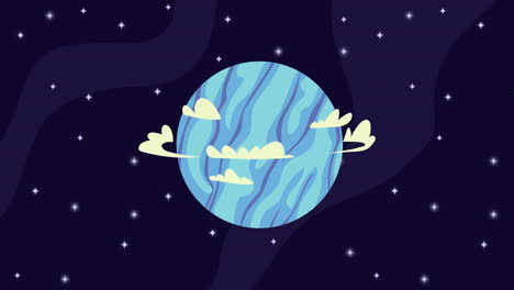 planeta de dibujos animados en el espacio