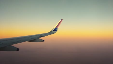 sunset view from airplane window