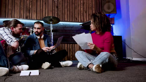 musical group in the studio