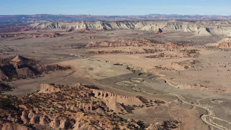 aerial of road desert