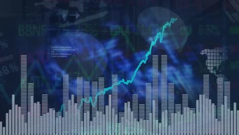 Animation-Der-Finanzdatenverarbeitung-Und-Weltkarte